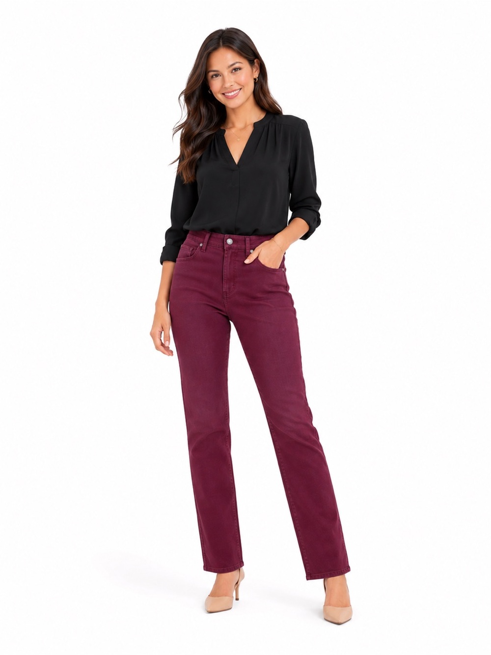 The Limited Straight-Leg Jeans in Wine